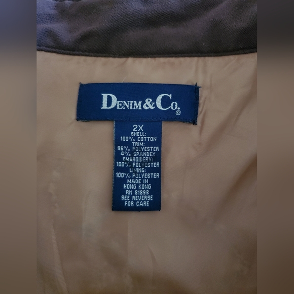 Denim & Co Brown Embroidered Paisley Print Jacket Women's Size 2X Boho Chic - Picture 6 of 9